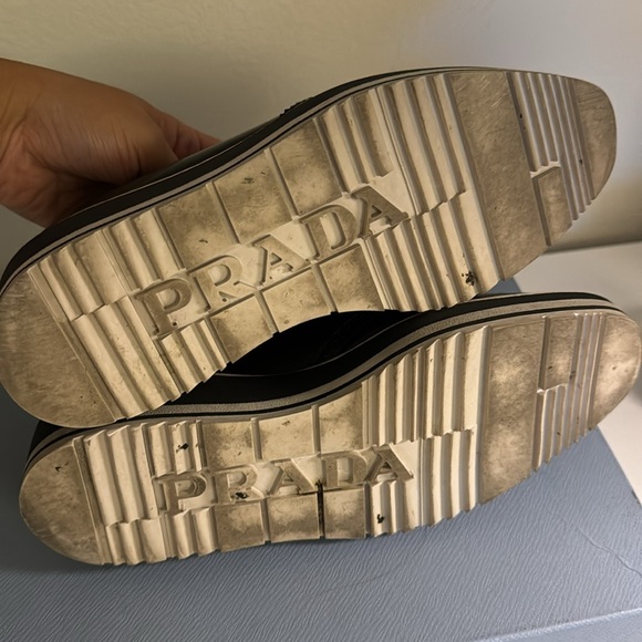 Prada Brogue Patent Leather Creeper, Striped Platform - Picture 4 of 5